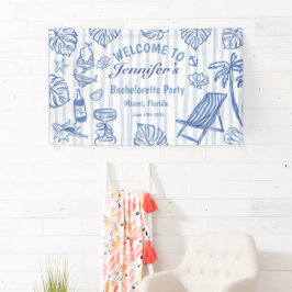Beach BACHELORETTE Whimsical Blue Banner