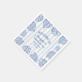 Beach BACHELORETTE Whimsical Blue palm leaves Servet (Hoek)