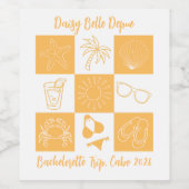 Beach Bachelorette Yellow Wijn Etiket (Enkel label)