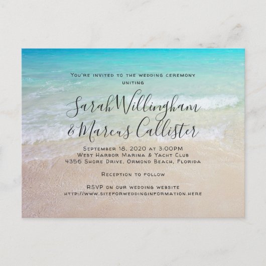 Beach Background Briefkaart Weddenschap (Voorkant)