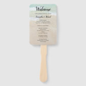 Beach Background Fan Wedding Programs Welcome Handwaaier (Voorkant)