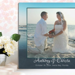 Beach Background Framed Weduwfoto Plaque Fotoplaat