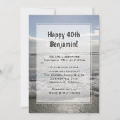 Beach Background his Birthday Party nodigde uit Kaart (Voorkant)