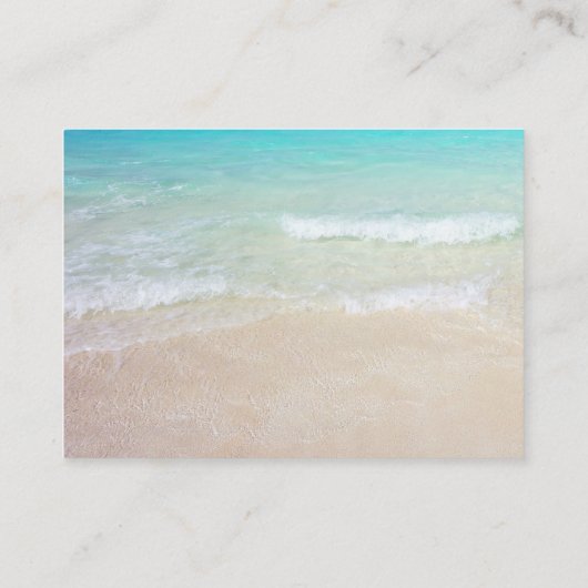Beach Background Wedding Details Enclosure Kaart (Achterkant)