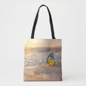 BEACH BAG - Butterfly on zand Tote Bag (Voorkant)