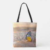 BEACH BAG - Butterfly on zand Tote Bag (Achterkant)