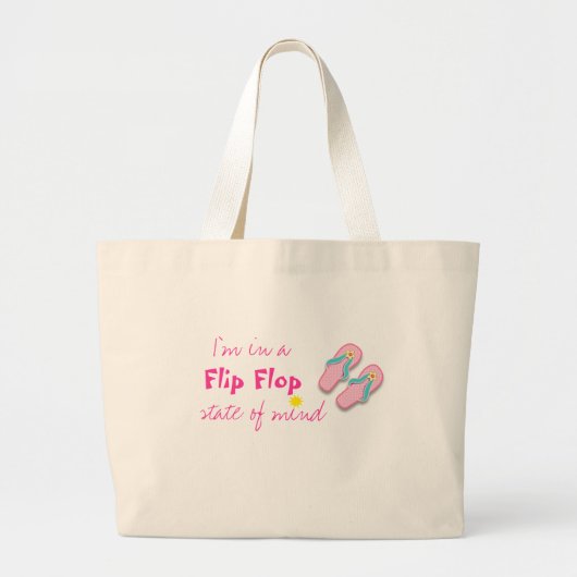 Beach bag met Flip Flop Quote Grote Tote Bag (Voorkant)