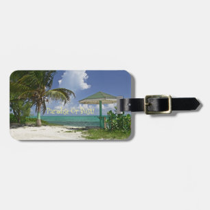 "BEACH" BAGAGELABEL PALM TREES/Beach/Umbrellal