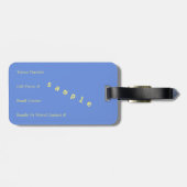 "BEACH" BAGAGELABEL PALM TREES/Beach/Umbrellal (Achterkant horizontaal)