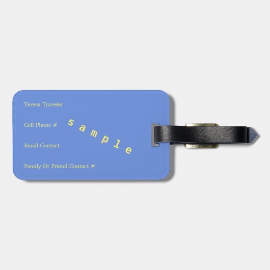 "BEACH" BAGAGELABEL PALM TREES/Beach/Umbrellal (Achterkant horizontaal)