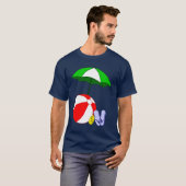 Beach Ball and Pool Umbrella Vacation T-shirt (Voorkant volledig)