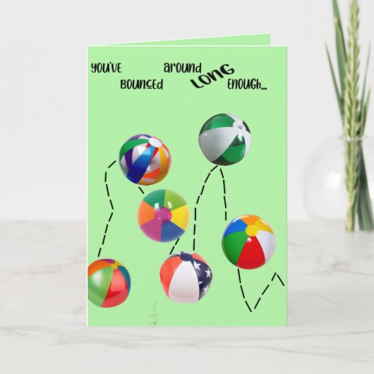 BEACH BALL BIRTHDAY CARD KAART (Voorkant)