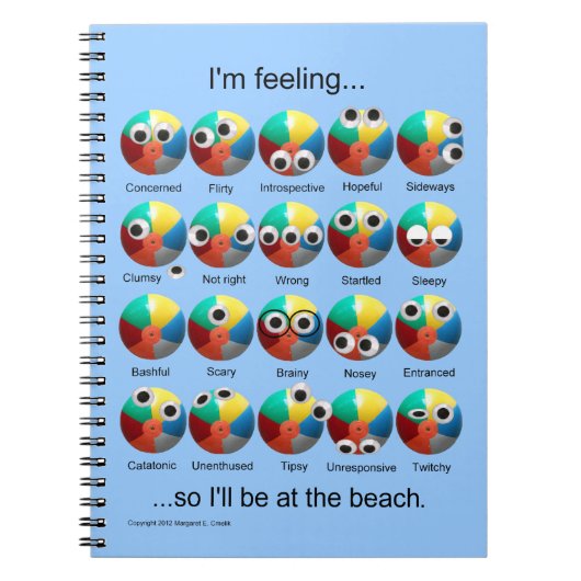 Beach Ball Emoties Notitieboek (Voorkant)
