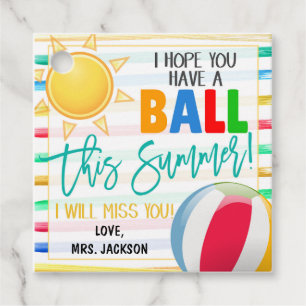 Beach Ball Gift Label