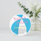 Beach Ball Girls Summer Pool Birthday Party Kaart (Staand voorkant)