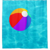 Beach Ball in Pool. Douchegordijn (Voorkant)