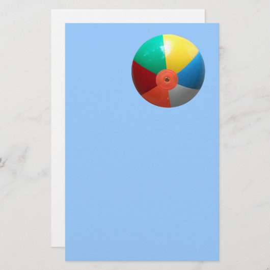Beach Ball in Sky Stationery Briefpapier (Voorkant / Achterkant)
