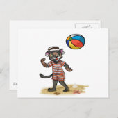 beach ball Kitty Briefkaart (Voorkant / Achterkant)