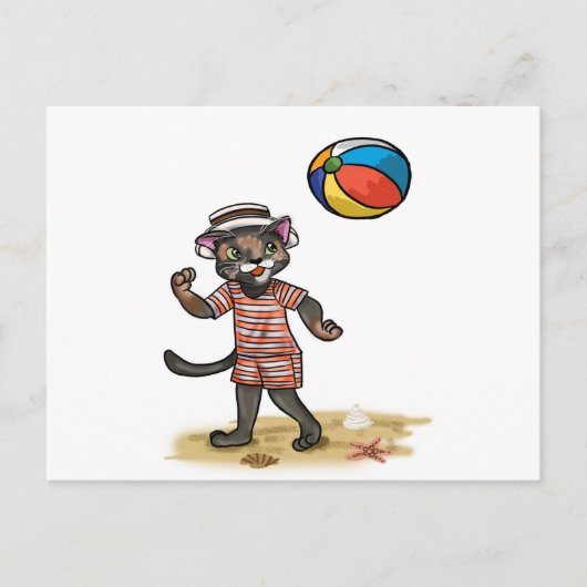 beach ball Kitty Briefkaart (Voorkant)