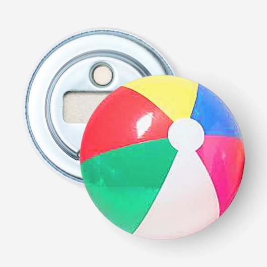 "Beach ball"-ontwerpopdraden en -producten Button Flesopener (Voorkant)