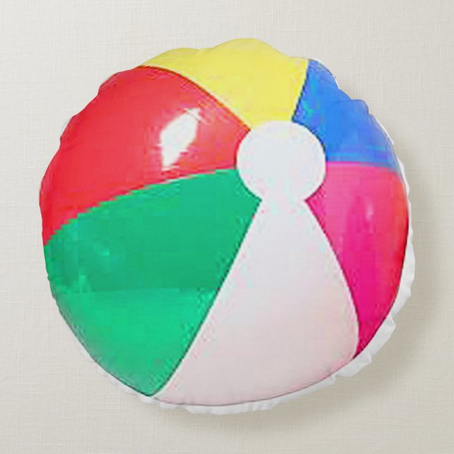 "Beach ball"-ontwerpopdraden en -producten Rond Kussen (Achterkant)