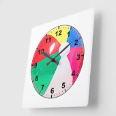 "Beach Ball"-ontwerpwandklokken Vierkante Klok (Hoek)