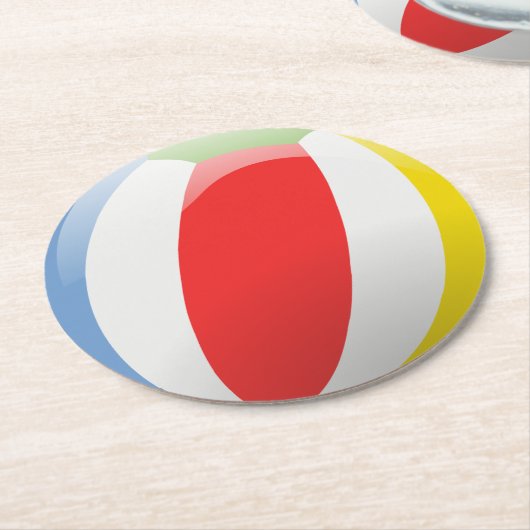 Beach Ball Paper-Onderzetters Ronde Kartonnen Onderzetter (Gebogen)