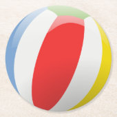 Beach Ball Paper-Onderzetters Ronde Kartonnen Onderzetter (Voorkant)