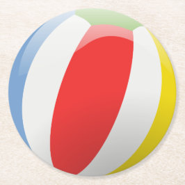 Beach Ball Paper-Onderzetters Ronde Kartonnen Onderzetter