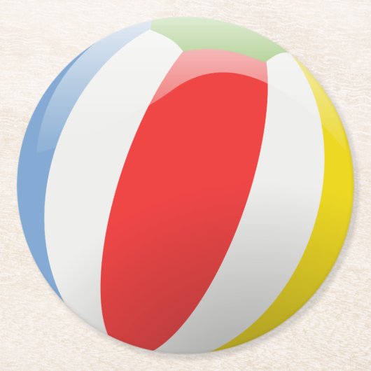 Beach Ball Paper-Onderzetters Ronde Kartonnen Onderzetter (Voorkant)