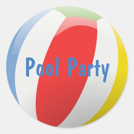 Beach Ball Party Envelope Seal Ronde Sticker (Voorkant)