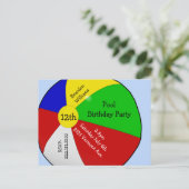 Beach Ball Party Invitation Post Kaart (Staand voorkant)