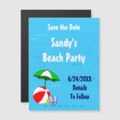 Beach Ball Party Save the Date Magnetic Kaart (Voorkant / Achterkant)