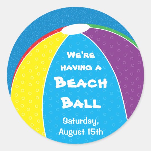 Beach Ball Party Sticker (Voorkant)