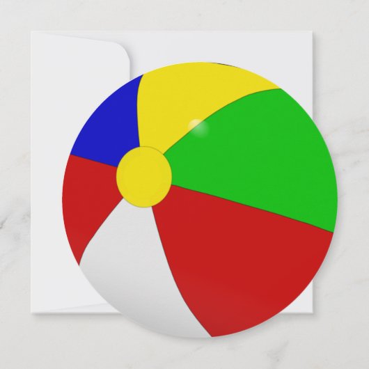 Beach Ball Photo Birthday Party Invitation Kaart (Achterkant)
