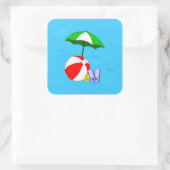 Beach Ball Pool Paraplu Blue Waves Sticker (Tas)