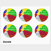 Beach Ball Pool Party Dank u Ronde Sticker (Vel)