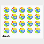 Beach Ball Pool Party Favor Bedankt Ronde Sticker (Vel)