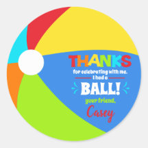 Beach Ball Pool Party Favor Bedankt