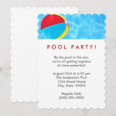 Beach Ball Pool Party Kaart (Voorkant / Achterkant)
