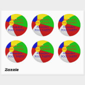 Beach Ball Pool Party Ronde Sticker (Vel)
