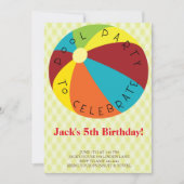 Beach Ball Pool Party-uitnodigingen Kaart (Voorkant)