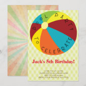 Beach Ball Pool Party-uitnodigingen Kaart (Voorkant / Achterkant)