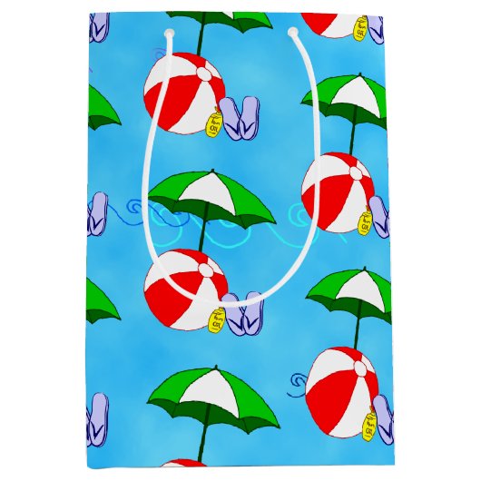 Beach Ball Pool Speelgoed Zomerpatroon Medium Cadeauzakje (Voorkant)