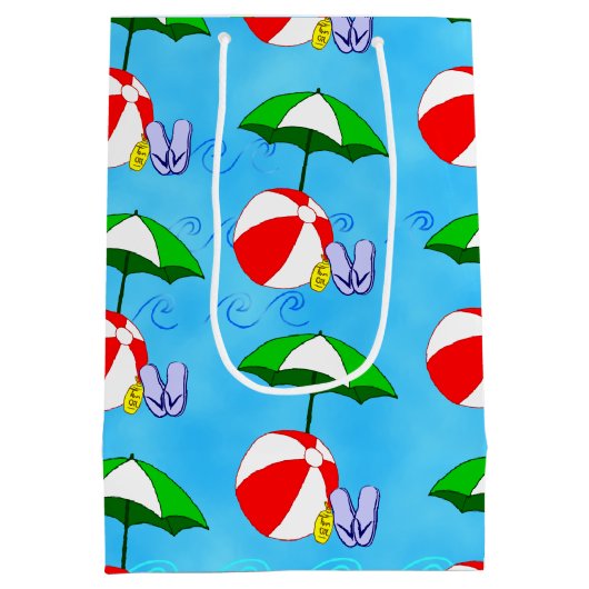 Beach Ball Pool Speelgoed Zomerpatroon Medium Cadeauzakje (Achterkant)