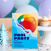 Beach Ball Pool thema verjaardagsuitnodiging Kaart