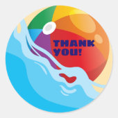 Beach Ball Pool Themed Birthday Ronde Sticker (Voorkant)