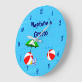 Beach Ball Pool Toys Custom Clock Blue Numbers Grote Klok (Hoek)