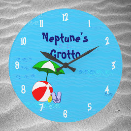 Beach Ball Pool Toys Custom Clock White Numbers Grote Klok