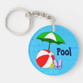 Beach Ball Pool Toys en Umbrella Editable Sleutelhanger (Voorkant)